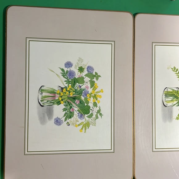 Vintage Clover leaf beautiful placemats made with cork backings Set of 6 - Picture 8 of 12